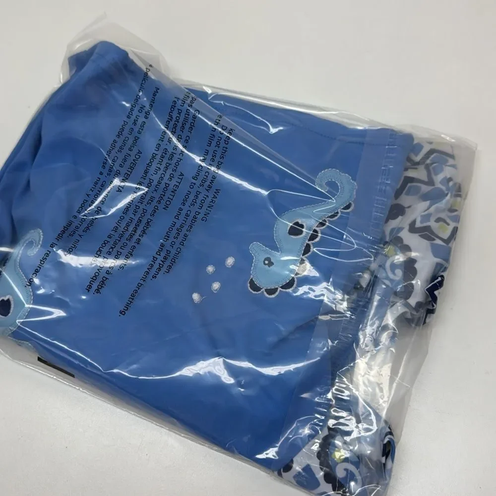 🔥Gymboree  Blue Rashguard Swim Set with Geometric Pattern - Picture 5 of 5